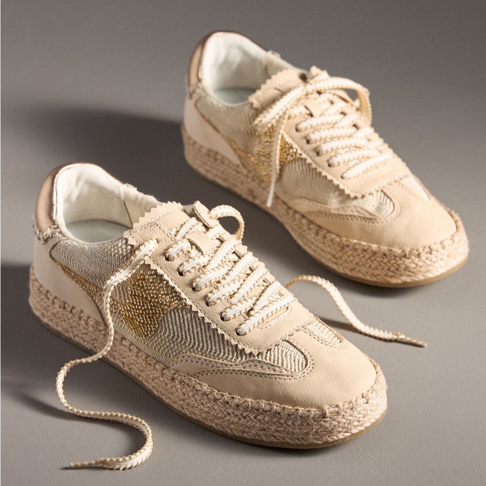 Dolce Vita Notice Espadrille Sneakers NIB Sz 7.5 Multi Gold color Anthropology